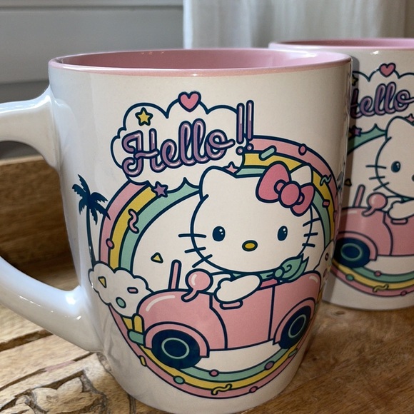 2 HELLO KITTY 🐱 Set of 2 large coffee mugs 🐱🌈 NWT🌈 - Picture 12 of 16